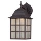 Westinghouse 6400000 LED Exterior Wall Lantern, Weathered Patina Finish on Cast Aluminum with Seeded Glass Panels